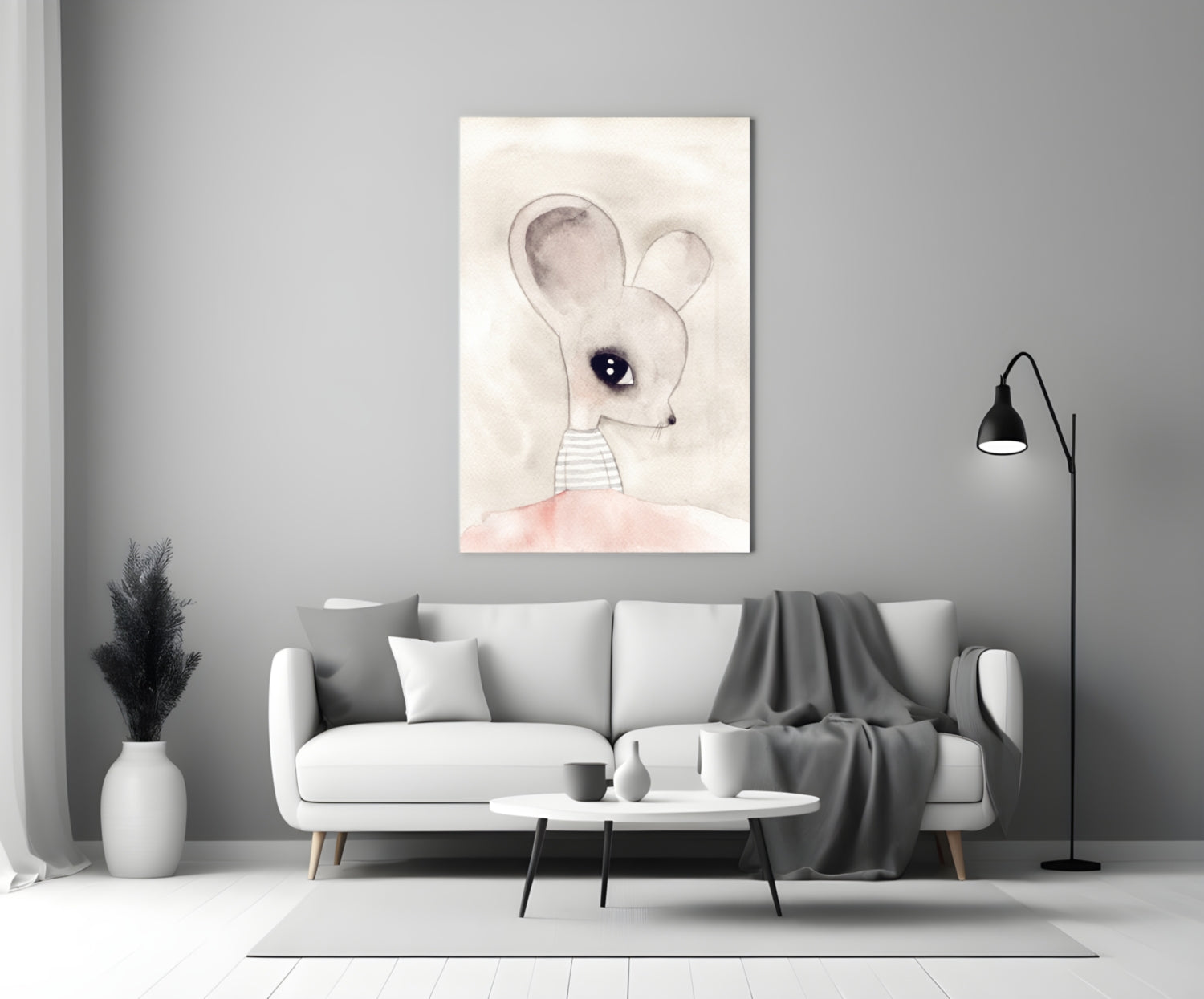 Cute Mouse Glass Wall Art.