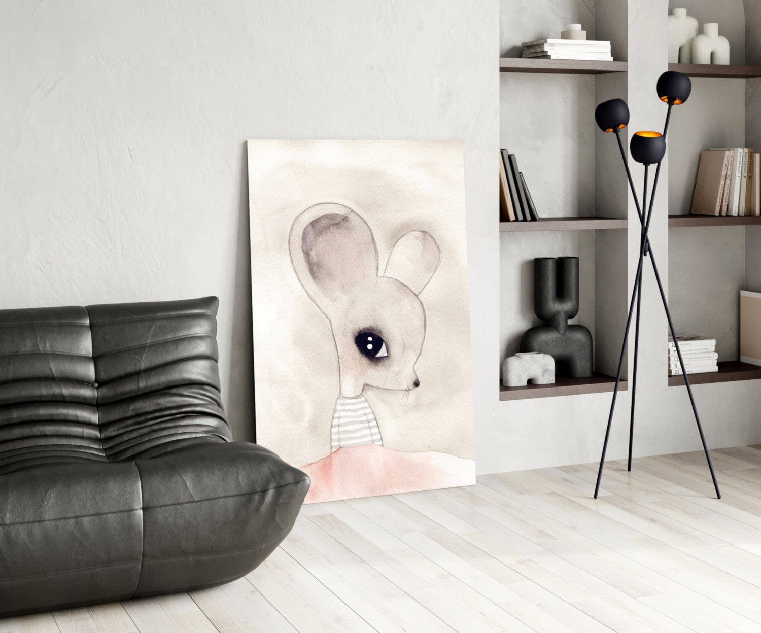 Cute Mouse Glass Wall Art.