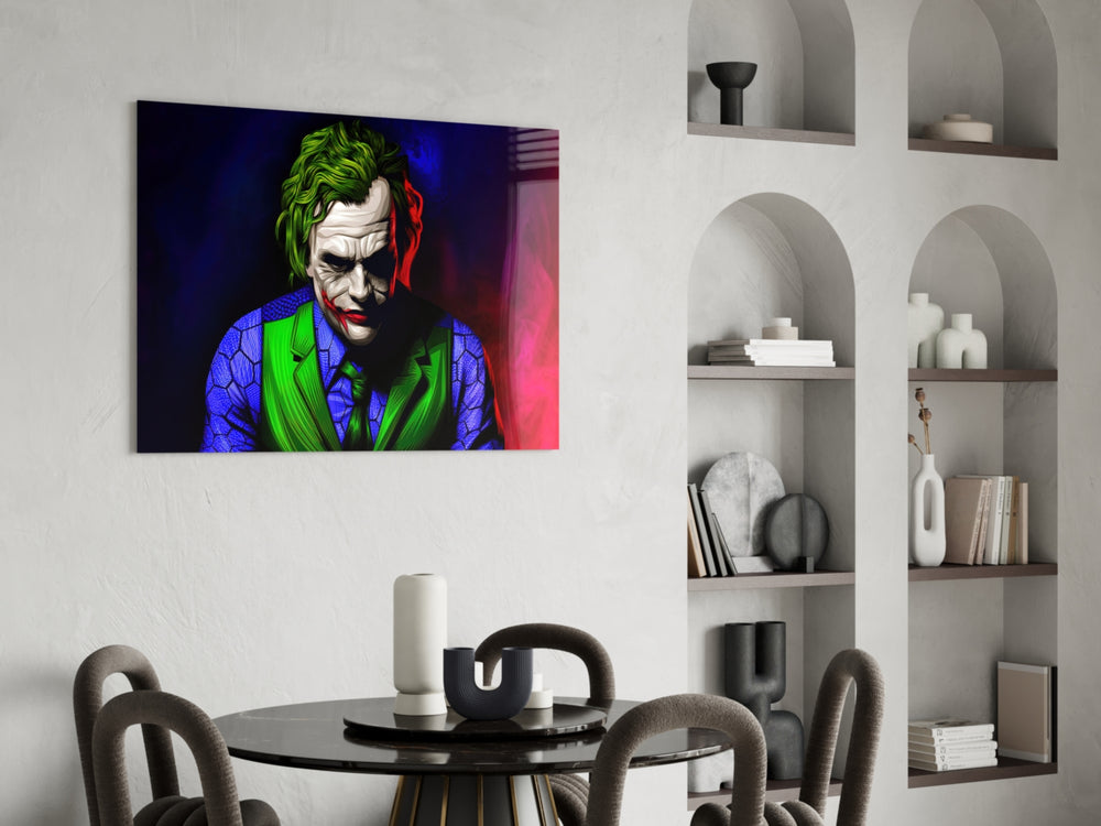 Joker panel adding cinephile mood to a man-cave
