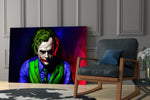 Joker glass print enhancing a game room with character spirit