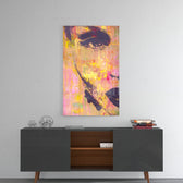 Women's panel catching gallery light to reveal its tactile texture