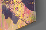 Women's artwork anchoring a wall with bold art-room palette