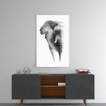 Elephant panel catching gallery light to reveal its tactile grain