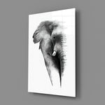 Elephant-portrait panel bringing safari calm to a contemporary living space