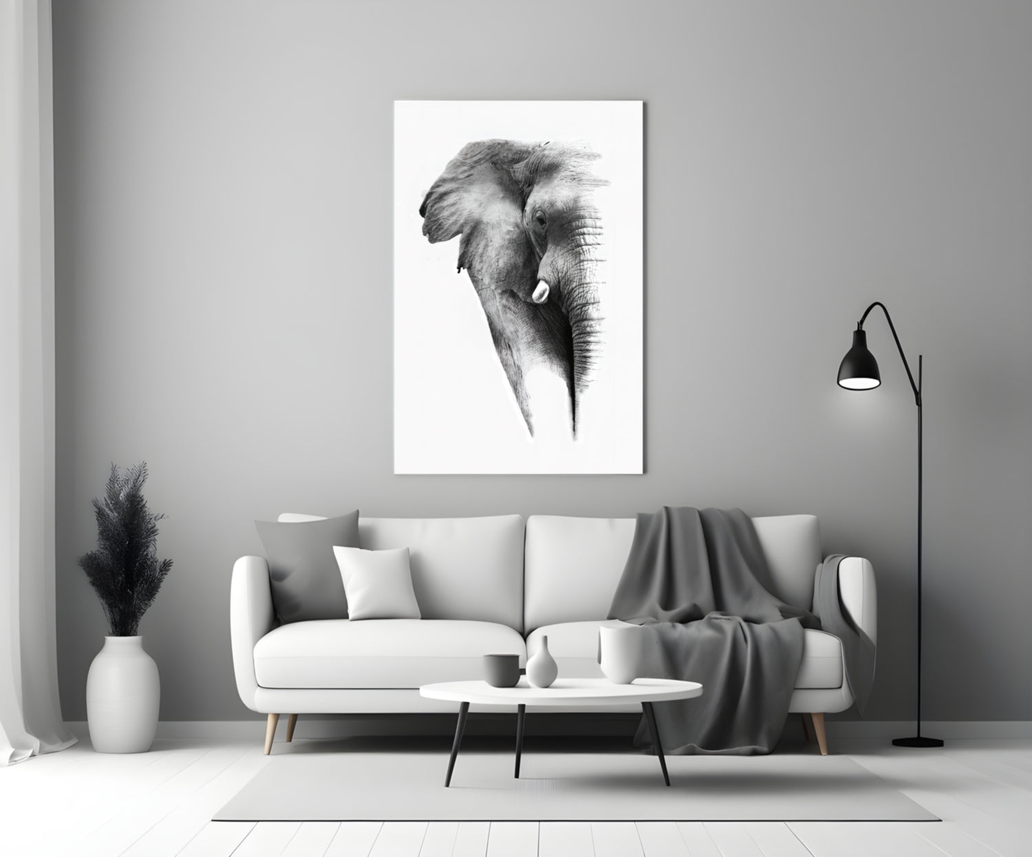 Elephant Glass Wall Art.
