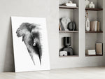 Elephant glass print enhancing a foyer with statement focal point