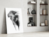 Elephant glass print enhancing a foyer with statement focal point