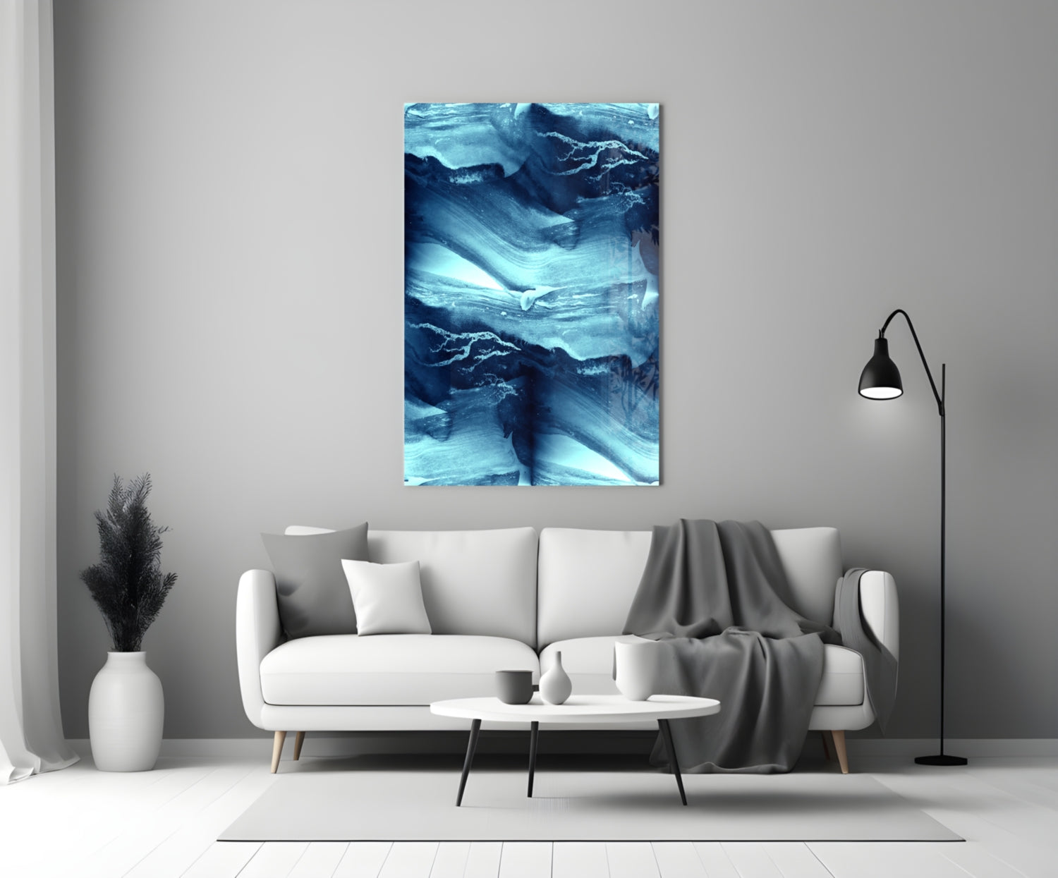 Blue Serenity Glass Wall Art.
