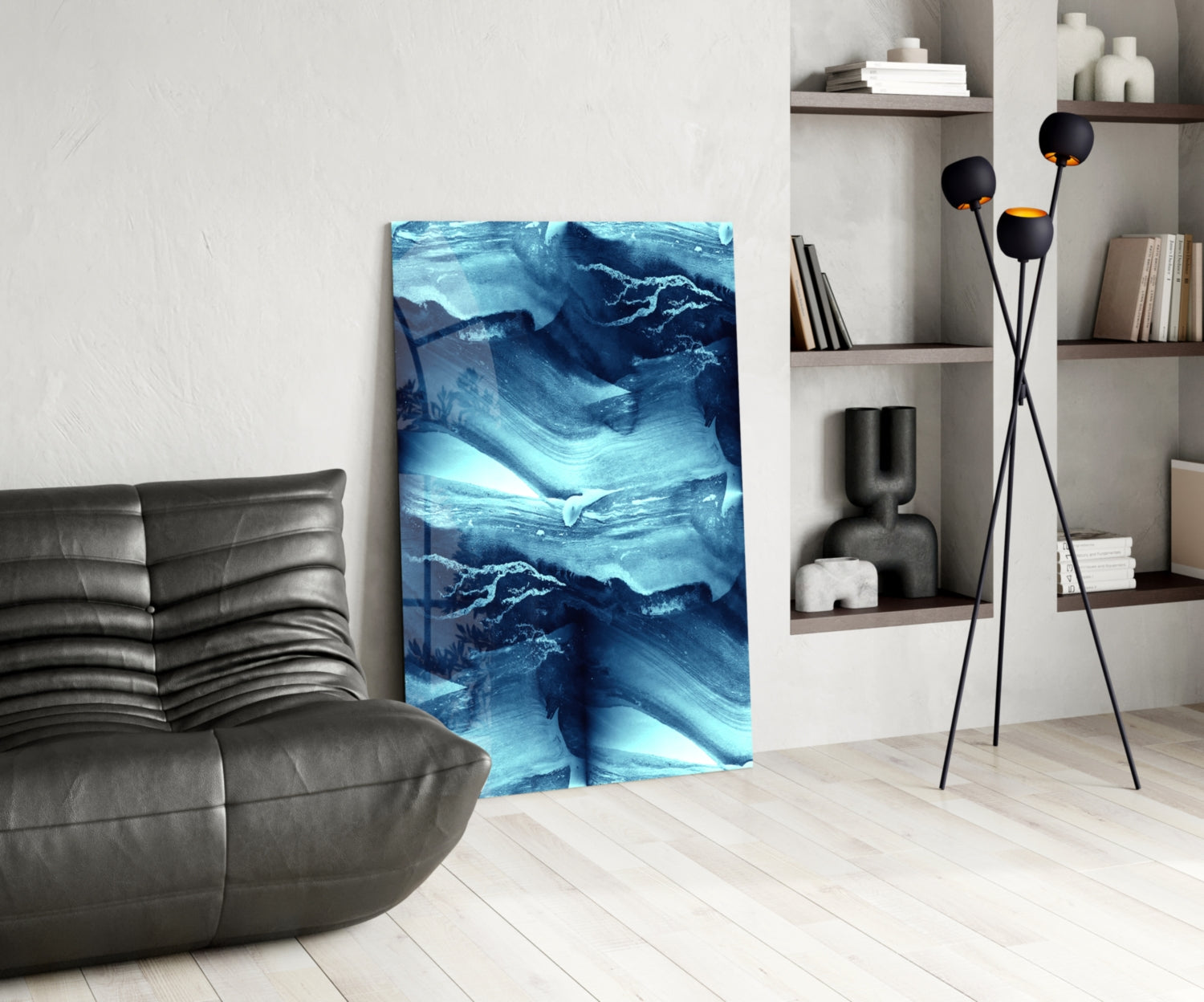 Blue Serenity Glass Wall Art.