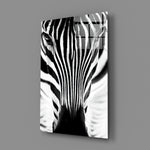 Zebra-portrait panel bringing safari drama to a contemporary living space