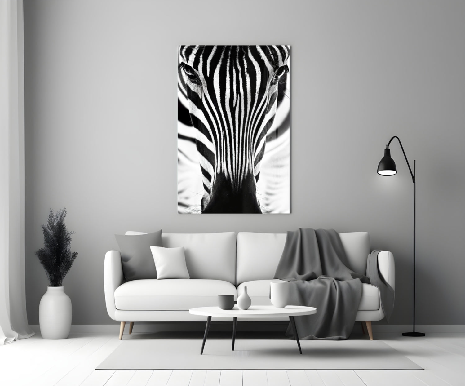 Zebra Glass Wall Art.