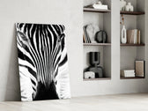 Zebra glass print enhancing a hallway with statement drama