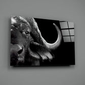 Bison-portrait panel bringing safari drama to a contemporary living space