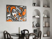 Picasso panel adding editorial mood to a creative office