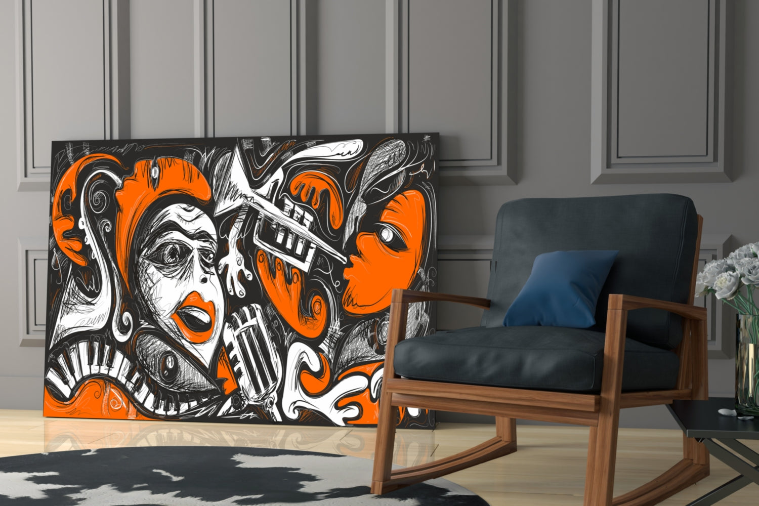 Picasso Glass Wall Art.