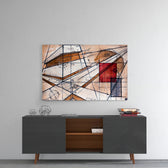 Meaningful Lines panel catching gallery light to reveal its tactile scratch