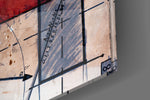 Meaningful Lines artwork anchoring a wall with warm intellectual palette
