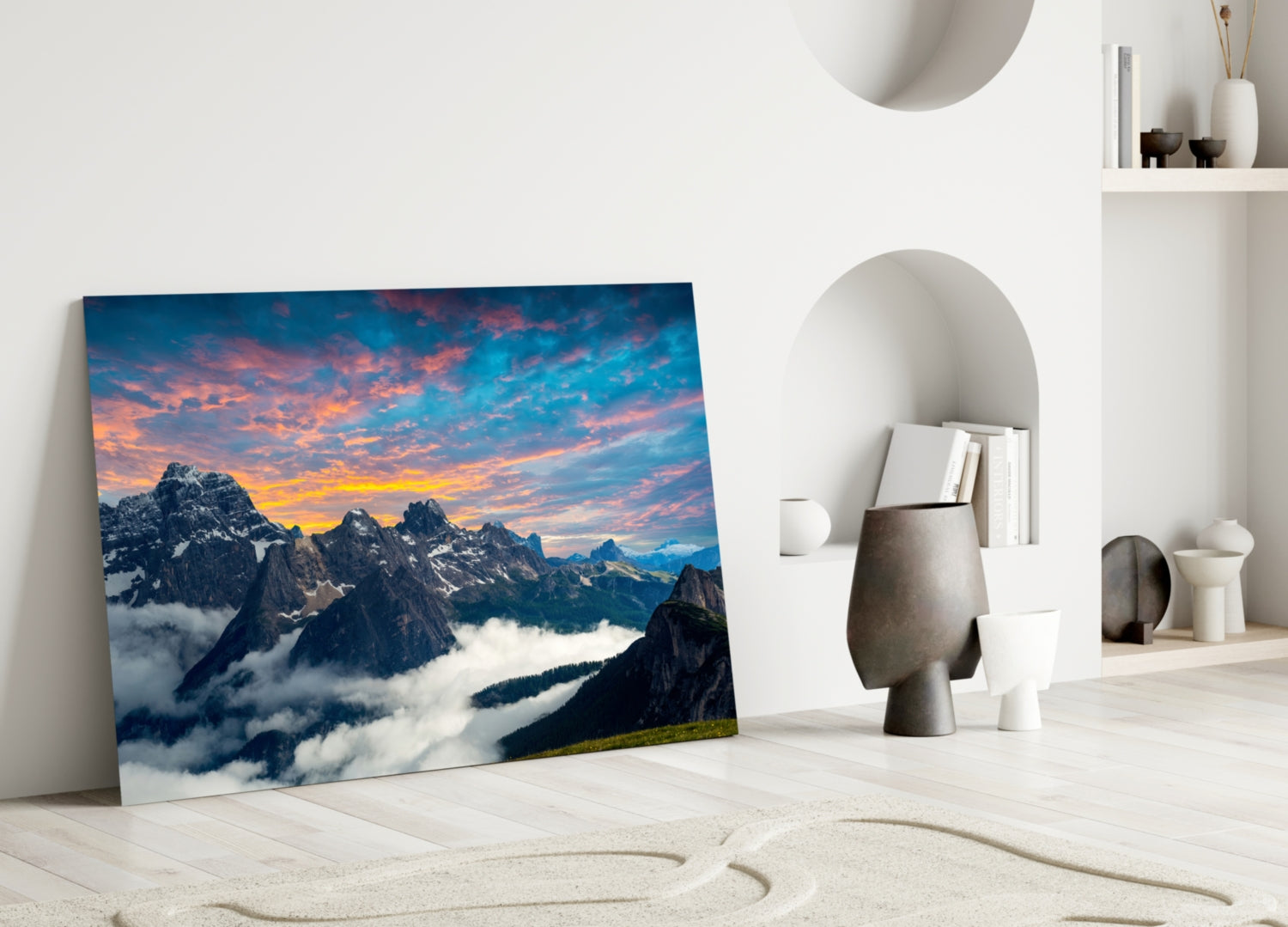 Mountains Glass Wall Art.