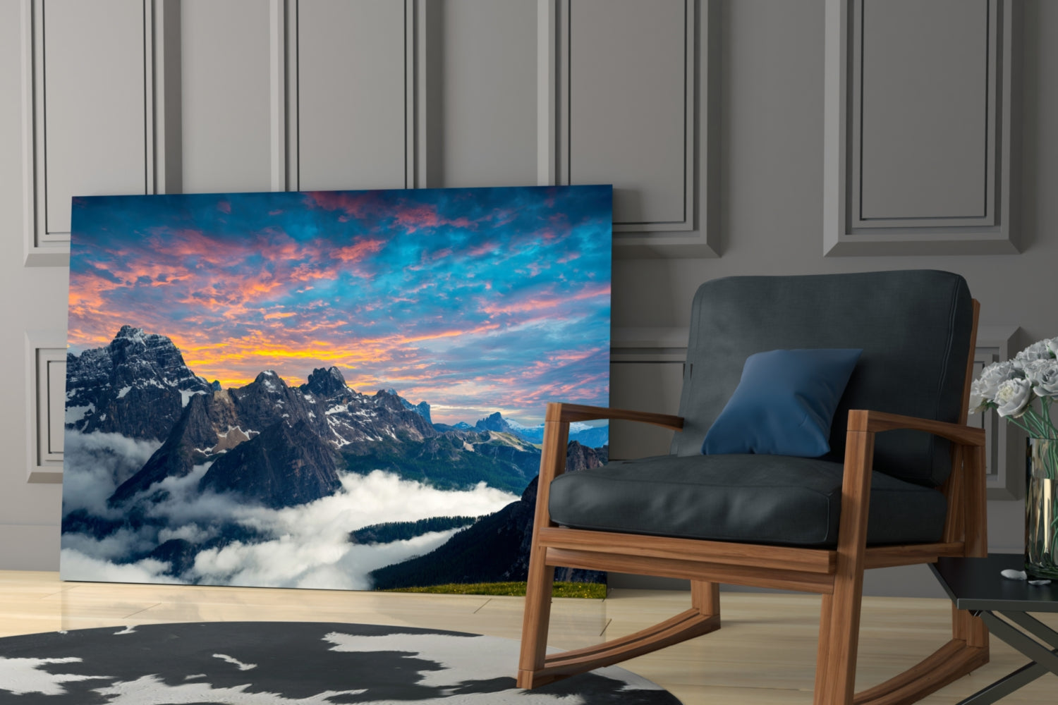 Mountains Glass Wall Art.