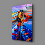 Harbor-boat panel bringing colorist warmth to a contemporary living space