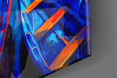 Boats artwork anchoring a wall with bold painterly palette