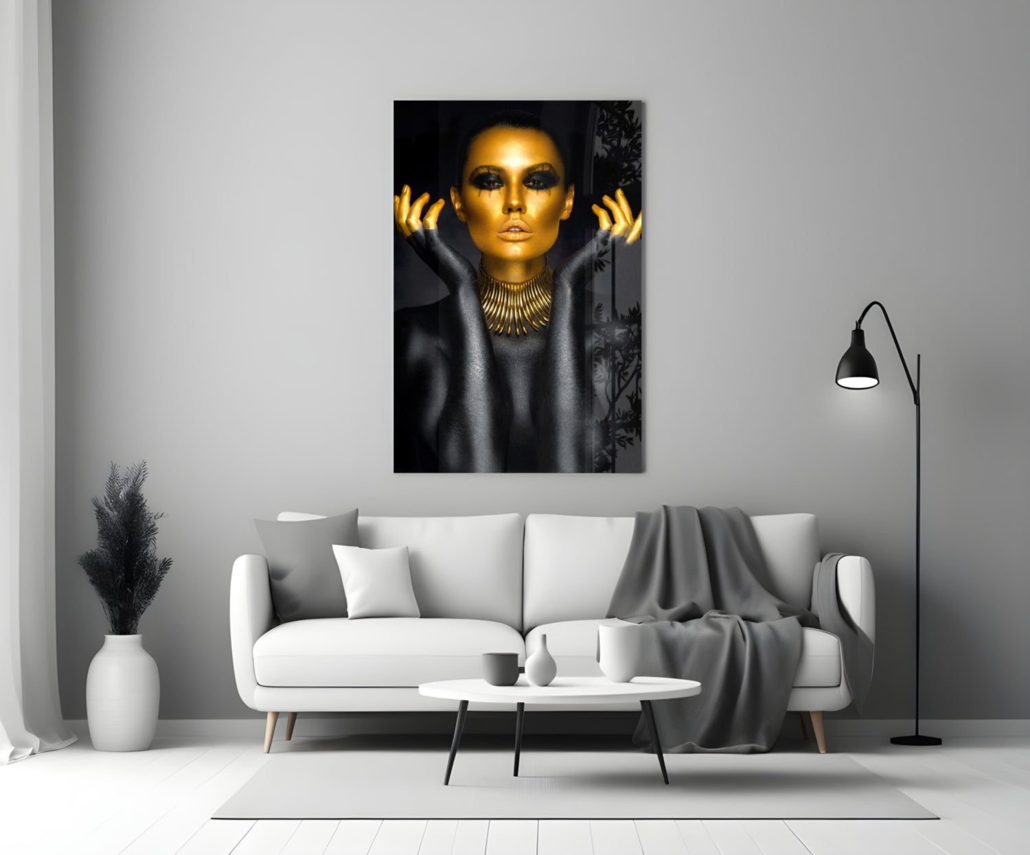 Gold Woman Glass Wall Art.