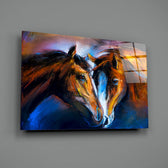 Pastel-pair panel bringing equestrian warmth to a contemporary living space