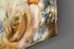 Yellow Rose and Woman artwork anchoring a wall with soft romantic palette