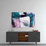 Abstract Texture panel catching gallery light to reveal its tactile ridge
