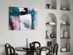 Abstract Texture panel adding editorial mood to a lounge