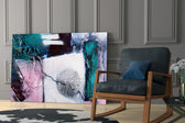 Abstract Texture glass print enhancing a foyer with statement focal point