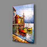 Harbor-fleet panel bringing maritime warmth to a contemporary living space
