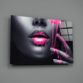Pink-paint panel bringing editorial drama to a contemporary living space