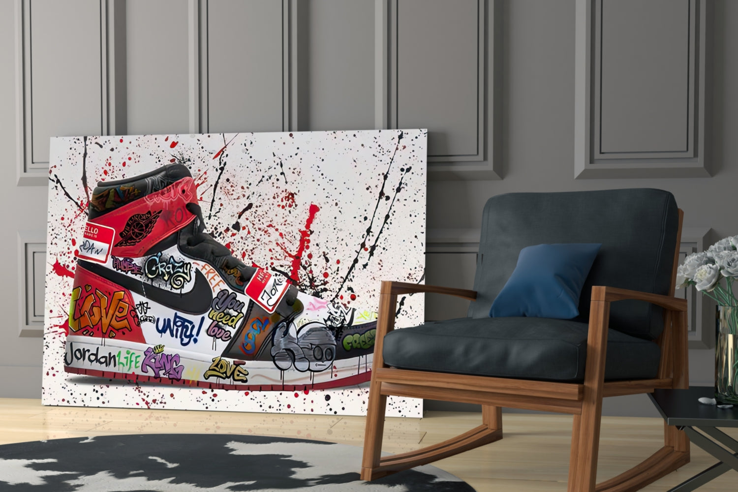 Gratifi Shoe Glass Wall Art.