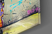Life is Short artwork anchoring a wall with bold irreverent palette