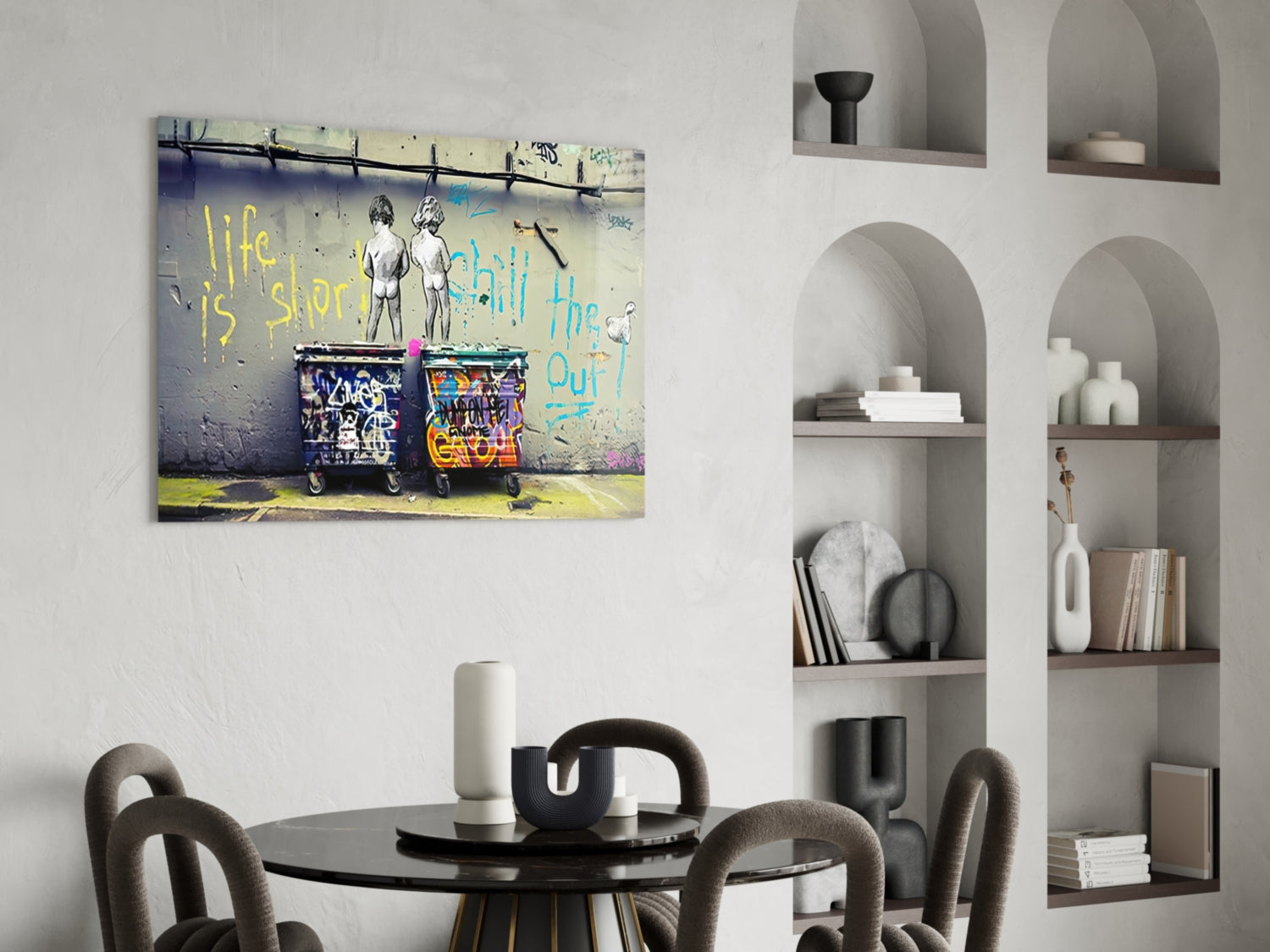 Life is Short Glass Wall Art.