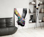 Hand in Hand panel adding editorial mood to a creative office