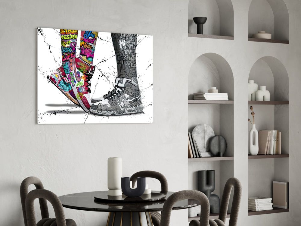 Free Love panel adding collector mood to a sneaker room