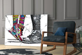 Free Love glass print enhancing a man-cave with statement spirit