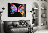 Butterfly Silhouettes glass wall art styled above a desk in a teen room