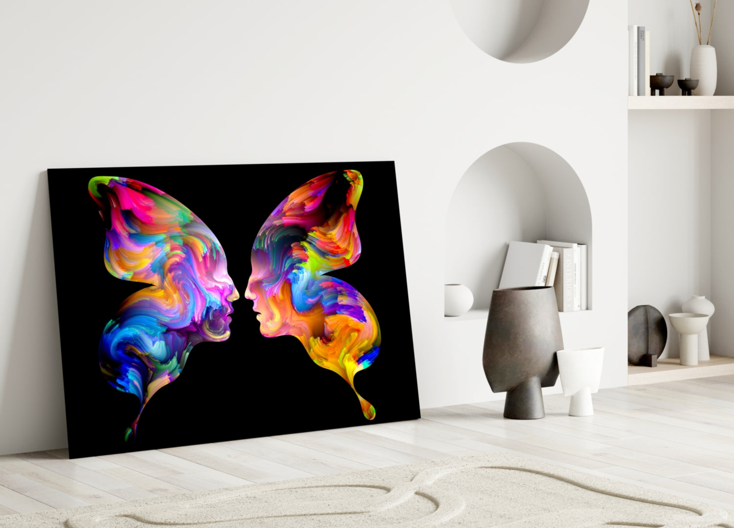 Butterfly Silhouettes Glass Wall Art.