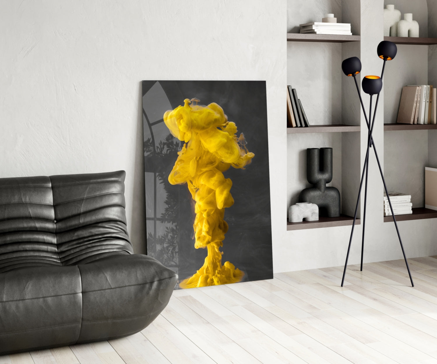 Yellow Smoke Glass Wall Art.