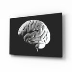 Brain glass wall art displayed above a console in a designer interior
