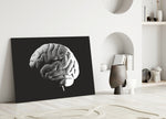 Close-up detail of hatched gyrus and sulcus linework