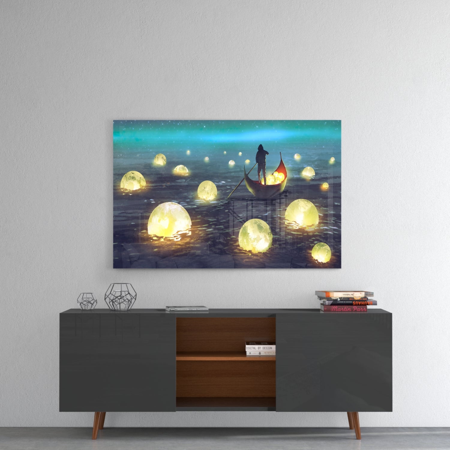 Moon Collector Glass Wall Art.
