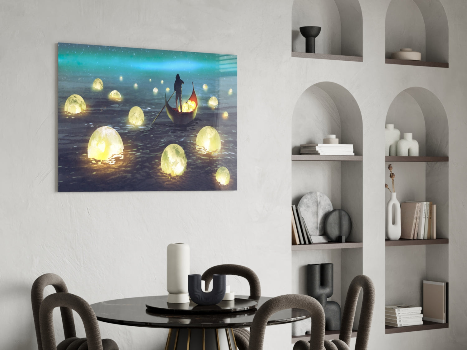 Moon Collector Glass Wall Art.