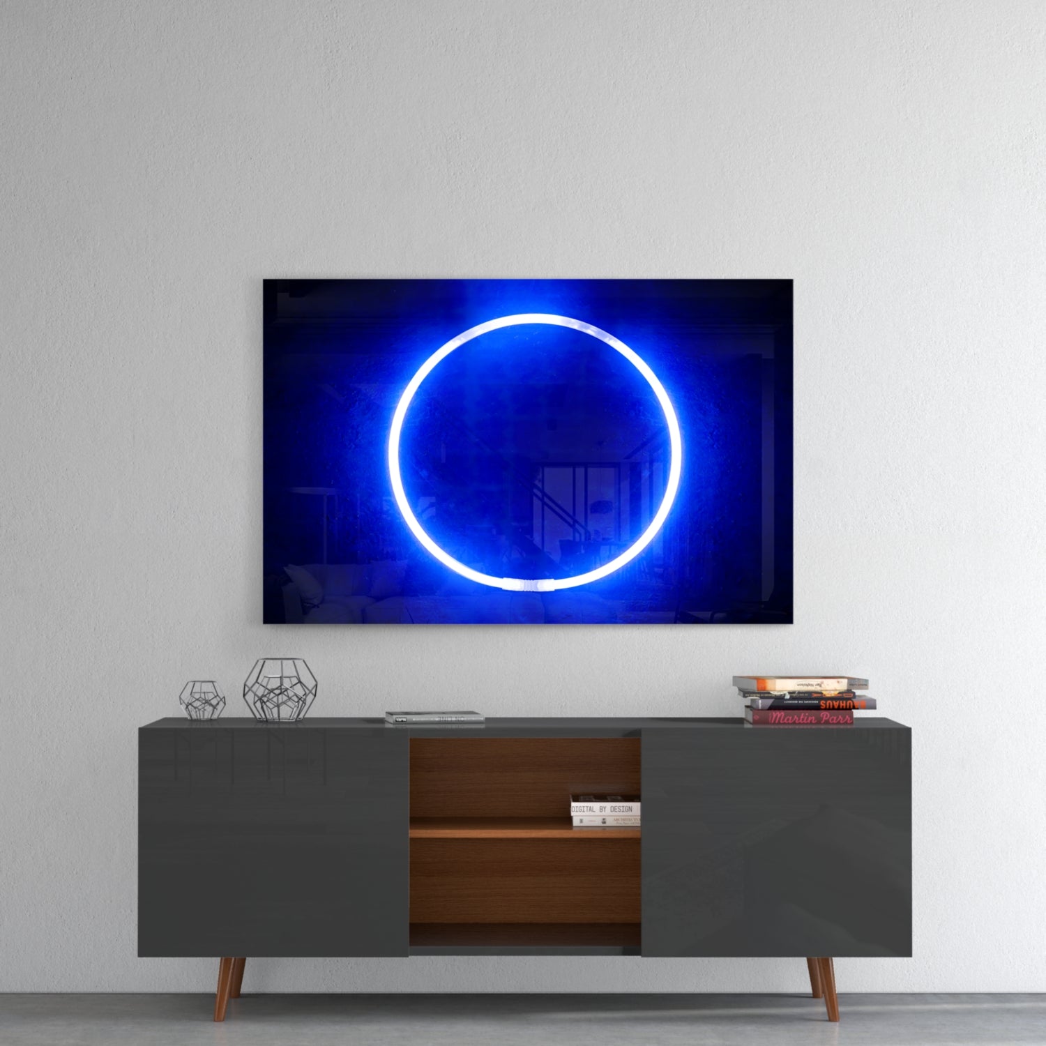 Blue Ring Glass Wall Art.