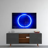 Blue Ring panel catching low light to reveal its electric saturation