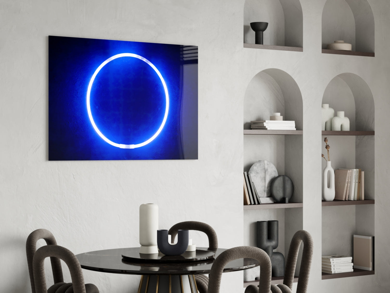 Blue Ring Glass Wall Art.
