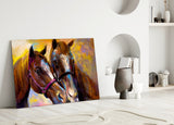Horses Glass Wall Art
